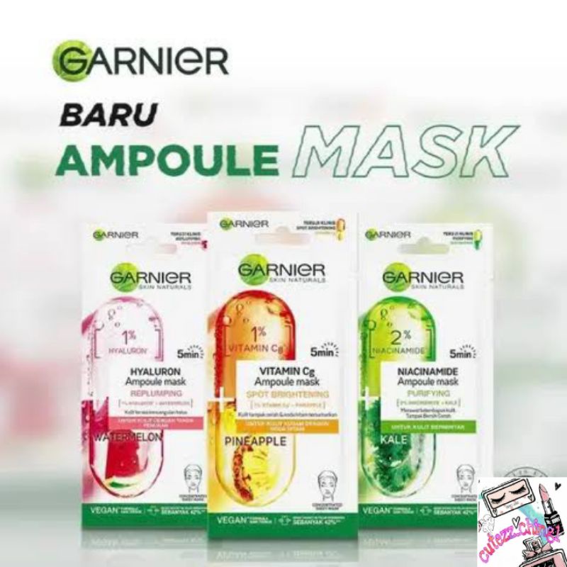 ☃️Cutezz_Ching1☃️Garnier Ampoule Mask (Sheet Mask) 15g