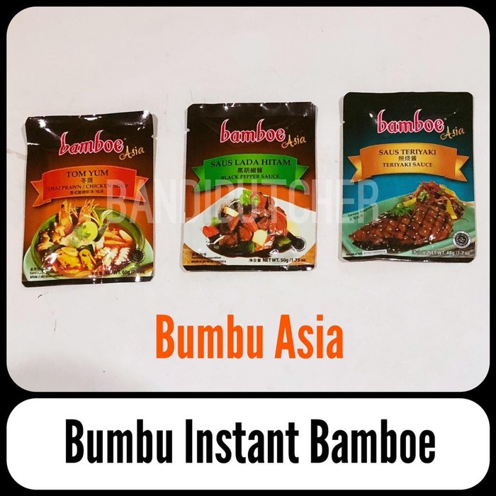 

Bumbu Bamboe - Teriyaki / Lada Hitam / Tom Yum Bumbu Instant Bamboe