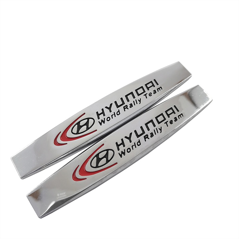 2pcs Stiker Emblem Logo HYUNDAI Bahan Metal Untuk Dekorasi Mobil HYUNDAI