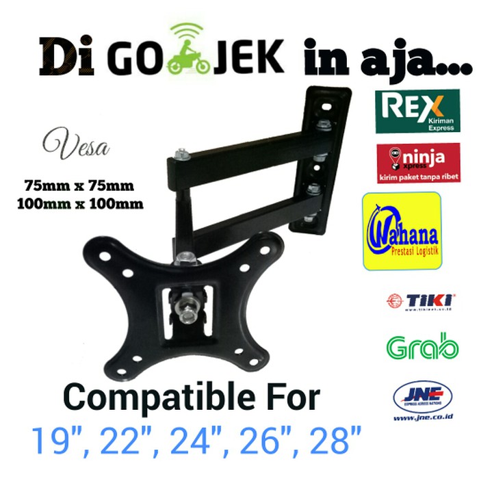 Bracket/Breket/Braket LED TV Lengan 24-26 inch ori