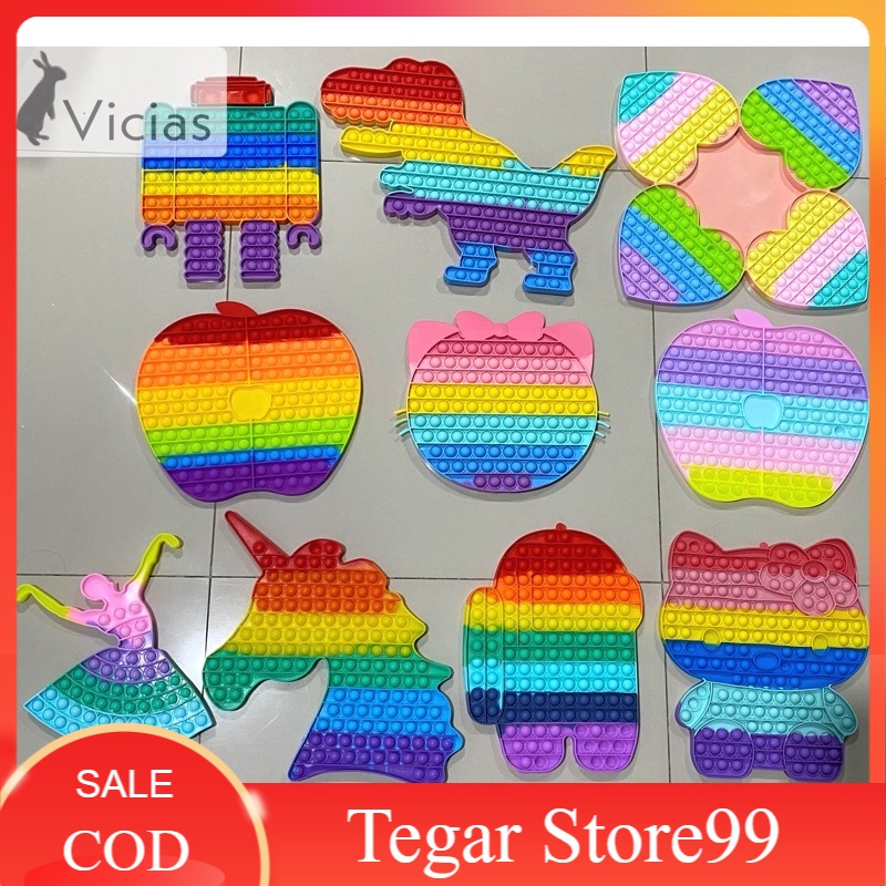 Pop It JUMBO Raksasa Mainan Anak Toys Dinosaurus Kupu Hello Kitty Unicorn / Pop It Murah Ukuran Besa