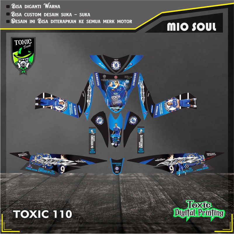 Sticker Decal YAMAHA MIO SPORTY CHELSEA BIRU HITAM