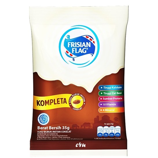 

Susu Bubuk Instant Cokelat Frisian Flag Kompleta 35 gr