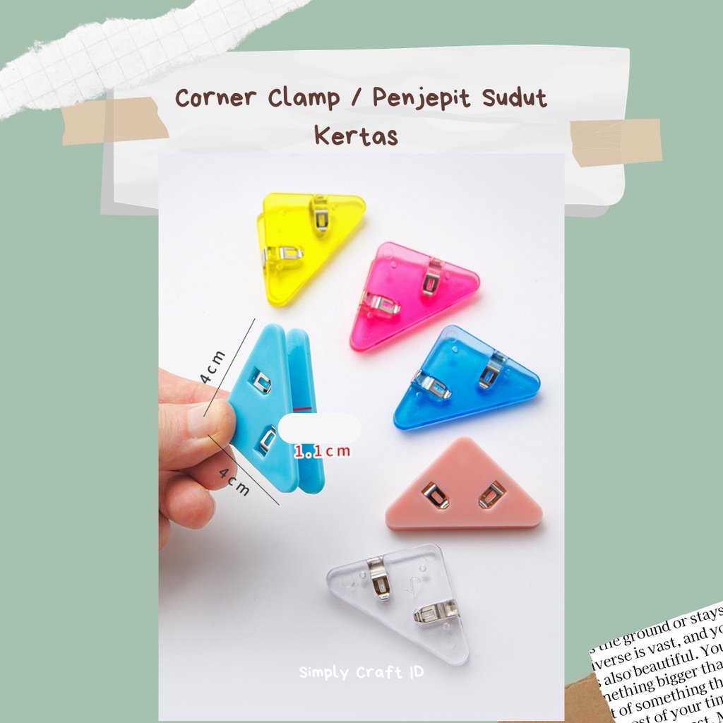 Simply Craft ID - Corner Clamp / Penjepit Sudut Kertas / Penjepit Sudut Buku Bahan Acrylic