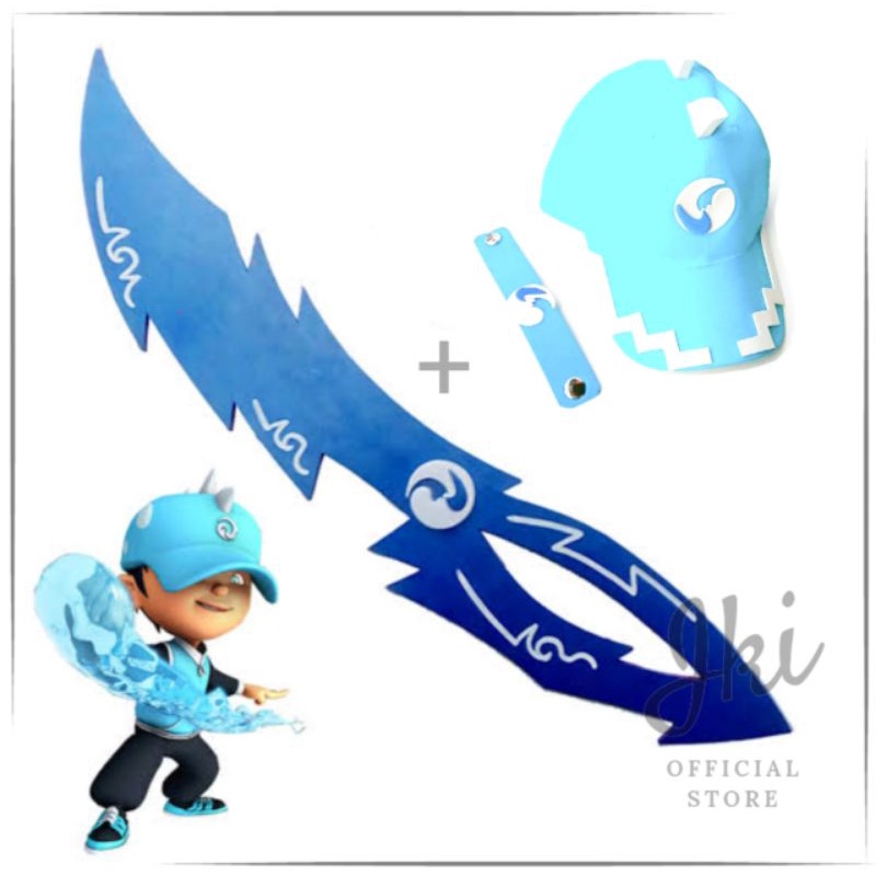 Paket Hemat Topi Anak Boboiboy Air Blaze + Senjata nya