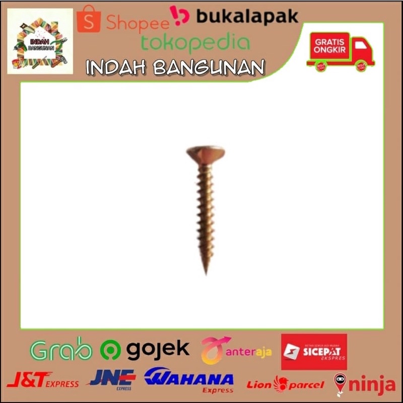 Skrup Sekrup GRC kuningan 1 inch / baut screw kuningan 1” 6x1 per dus