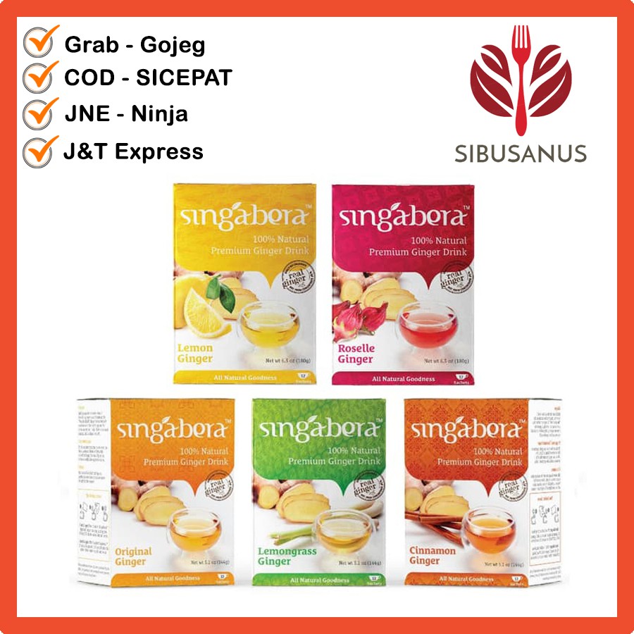 

Singabera Premium Ginger Drink - Minuman Jahe Instan - Lemongrass - Cinnamon
