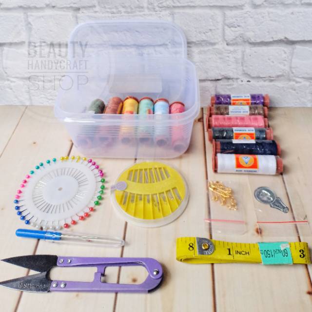 Premium sewing box kotak alat jahit lengkap