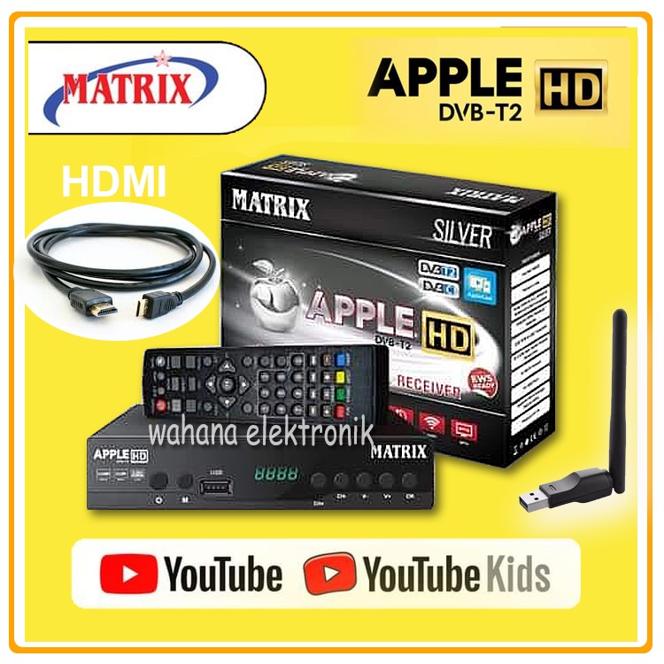 Receiver Tv Set Top Box Matrix Apple DVB T2 Digital Original Garansi