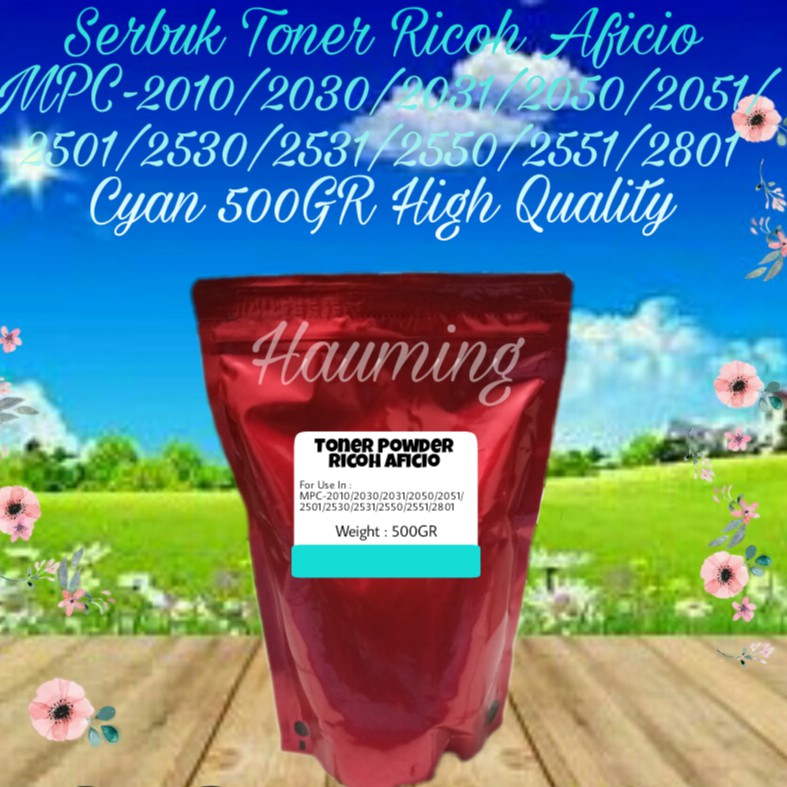 Serbuk Toner Ricoh Aficio MP C2010 C2030 C2031 C2050 C2051 C2501 C2530 C2551 C2801 Cyan 500gr