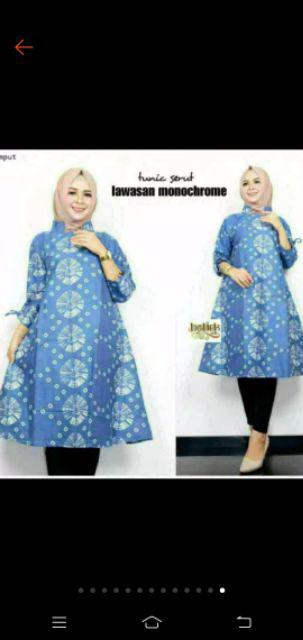 Grosir Terlaris Serut Genes Jelita Tunic Navbor Yelbor Whitbor Creambor Tunik Batik Modern Hrb030
