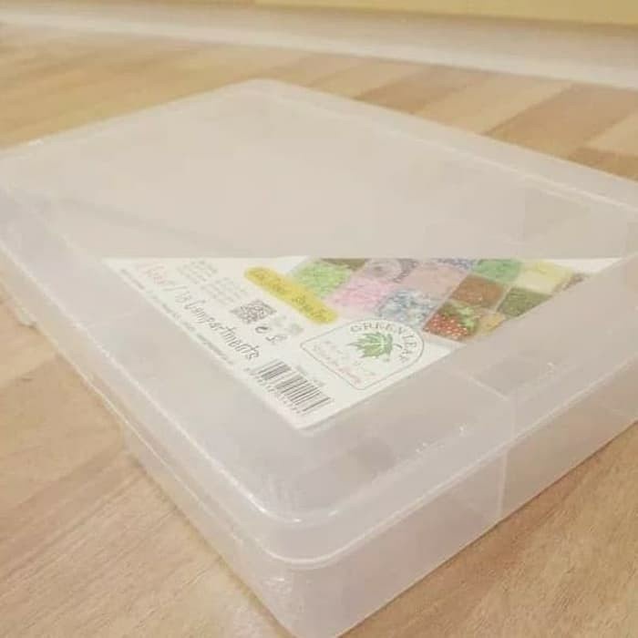 Storage Box Organizer Barang Kotak Perkakas Sekat 14 Premium Green Leaf | Kotak Kecil Penyimpanan Pe