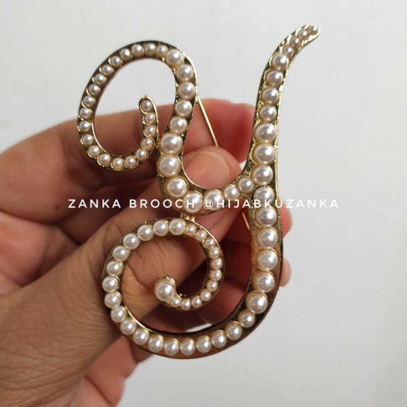 bros abjad mutiara | bros huruf | bros inisial nama | alphabet brooch-Y