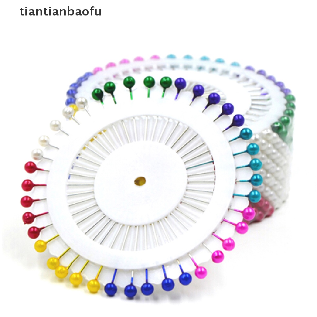 (Tianbaofu) 480pcs Jarum Pentul Kepala Bulat Aksen Mutiara Imitasi Untuk Menjahit Pakaian