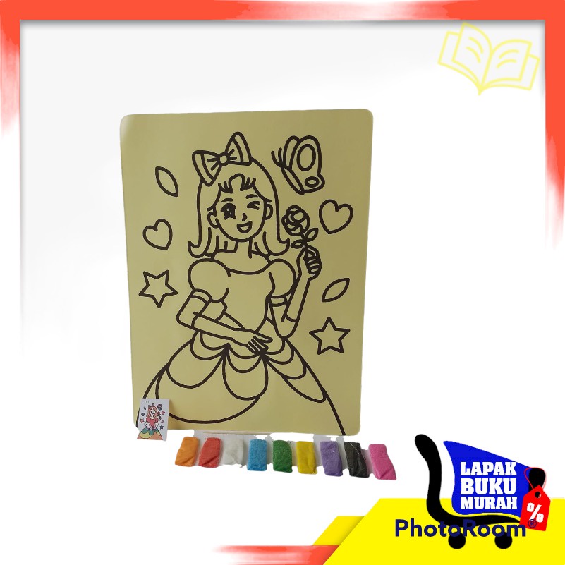 Mainan Edukasi Kertas Mewarnai Dengan Pasir | mewarnai dengan pasir | buku mewarnai | mewarnai murah
