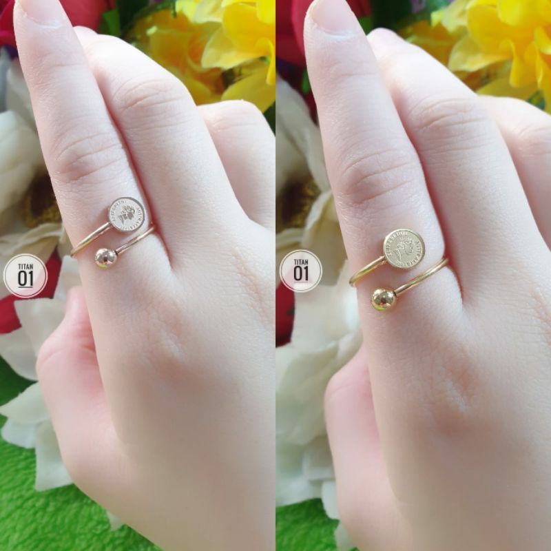 Cincin Koin Adjustable 2 Warna Titanium N03112102