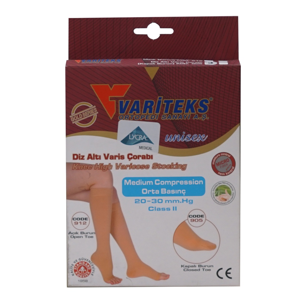 Stocking / Stoking Varises - Knee MEDIUM COMPRESS CCL2- VARITEKS 905