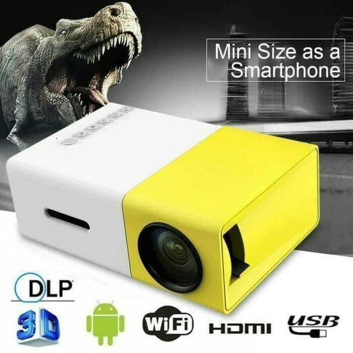 Mini Proyektor LED YG-300 - LCD Portable Projector Home YG 300 kuning for media hp laptop simple