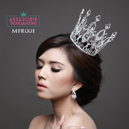 [READY STOCK] CROWN WEDDING MAHKOTA PENGANTIN ROYAL PREMIUM FULL ROUND SILVER MFR001