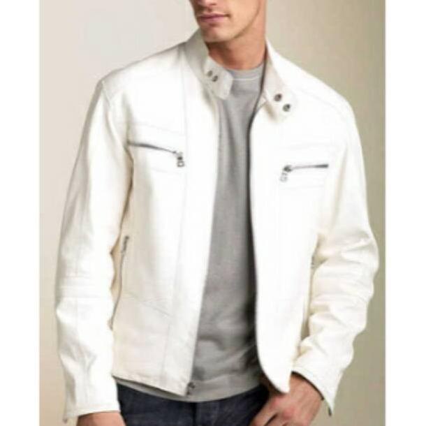 Jaket pria white sd warna size semi leather jacket kulit putih big