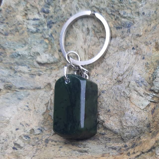 Gantungan Kunci Natural Giok Black Jade Aceh Elegan