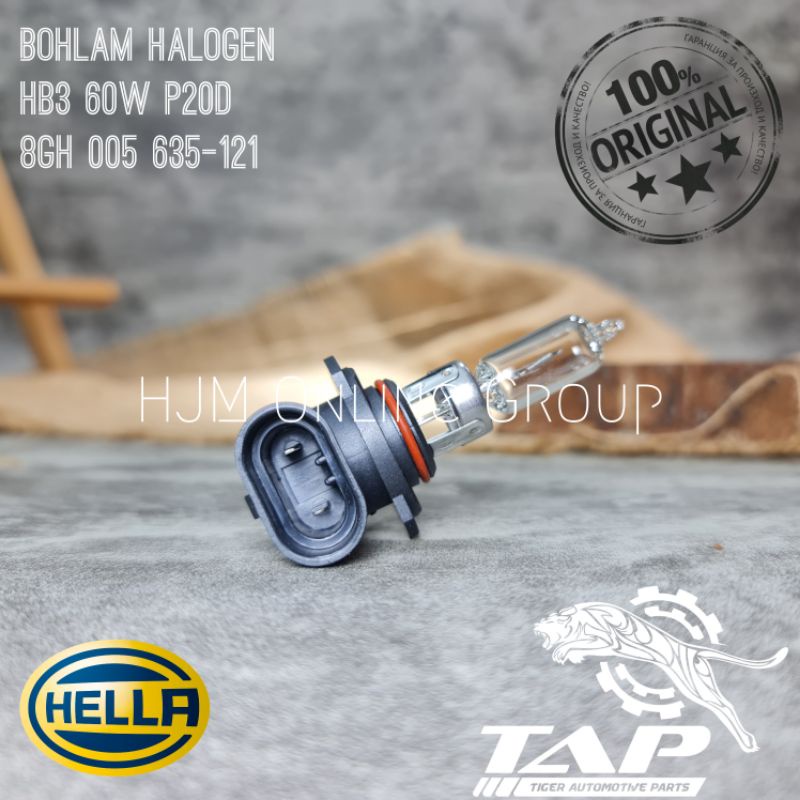 BOHLAM LAMPU HALOGEN HELLA HB3 12V 60W ORIGINAL