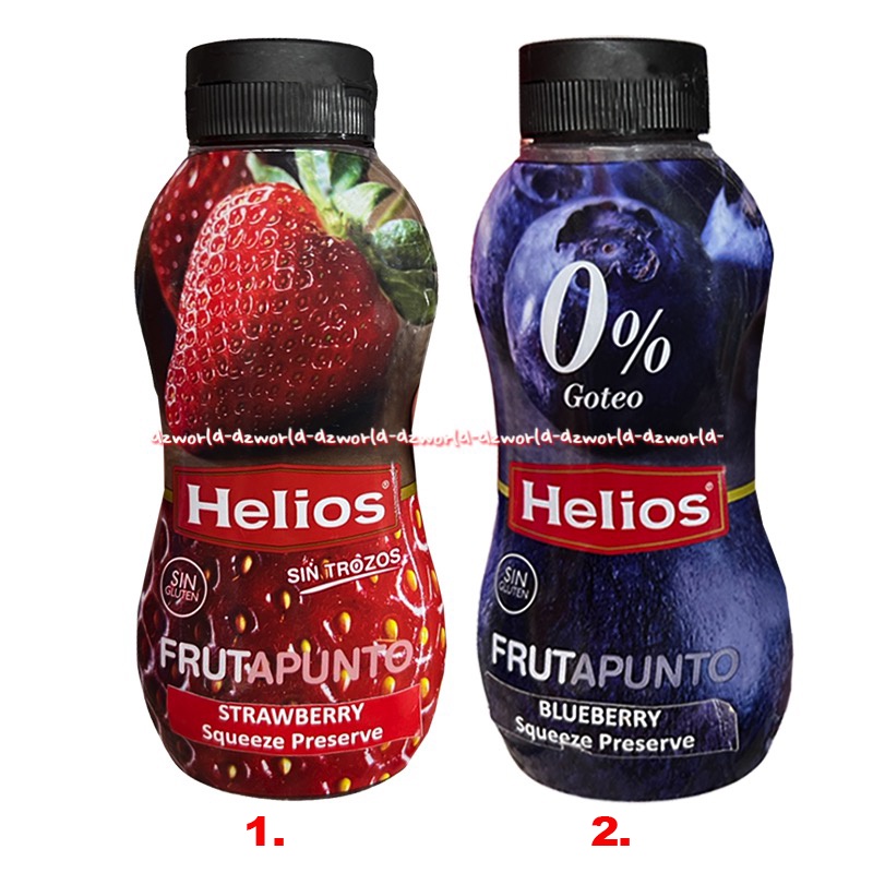 Helios Frutapunto Strawberry 350gr Blueberry Squeeze Preserve Sirup Helios Rasa Buah Stroberi Blue Beri Hellios Strawbery Syrup Fruit