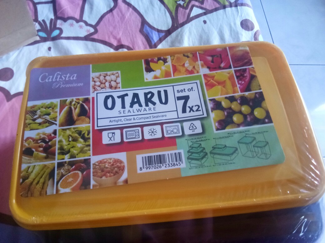 Calista Otaru Smoke Isi 14 Pcs (7 Set) / Toples Plastik / Tempat Makanan / Container /  Warna Kuning