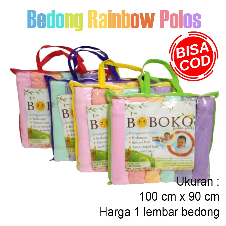 Bedong bayi RAINBOW POLKADOT 100x90 cm perlengkapan bayi lahir