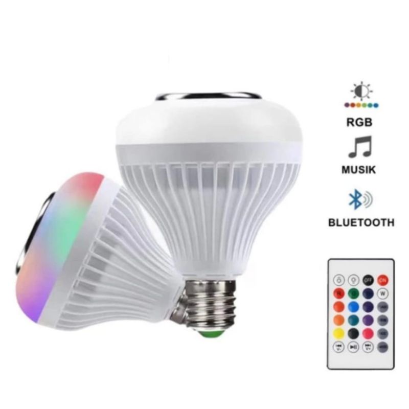 lottol LED musik bulb bohlam musik rgb speaker bluetooth colourfull 12w