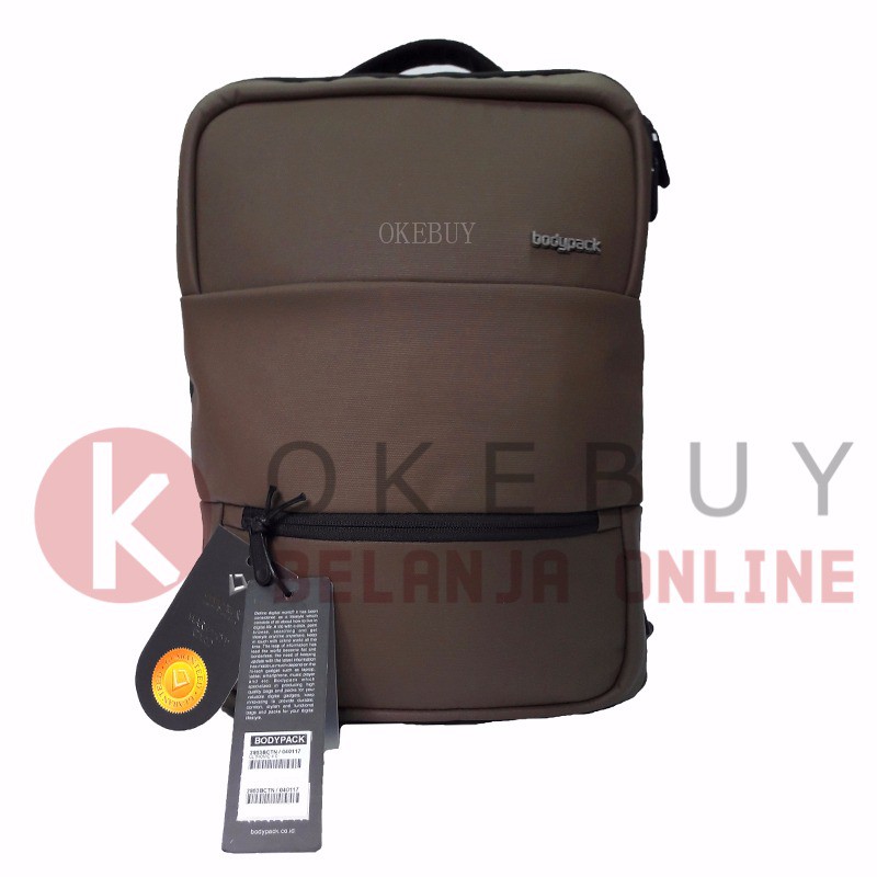 Tas Merk Bodypack 2863 BROWN / Ransel / Kantor / Sekolah / Backpack F-16