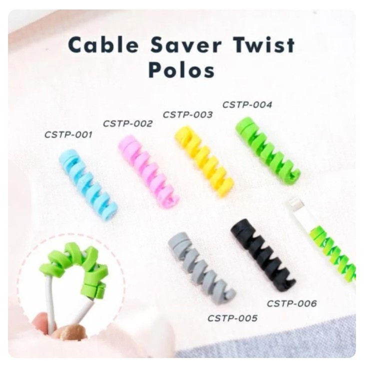 BAJ Cable Saver TWIST/ Cable Protector SPIRAL / Pelindung Ujung Kabel (Android &amp; Apple) MULTIFUNGSI - SS063