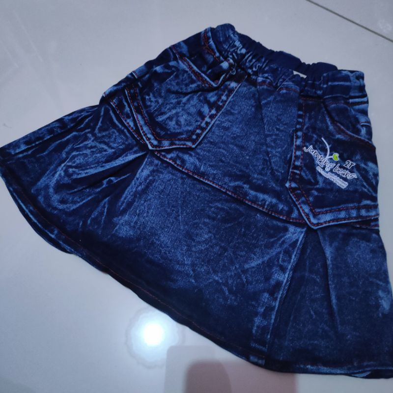 Rok jeans anak rok pendek anak murah grosir ecer 1 2 3 tahun