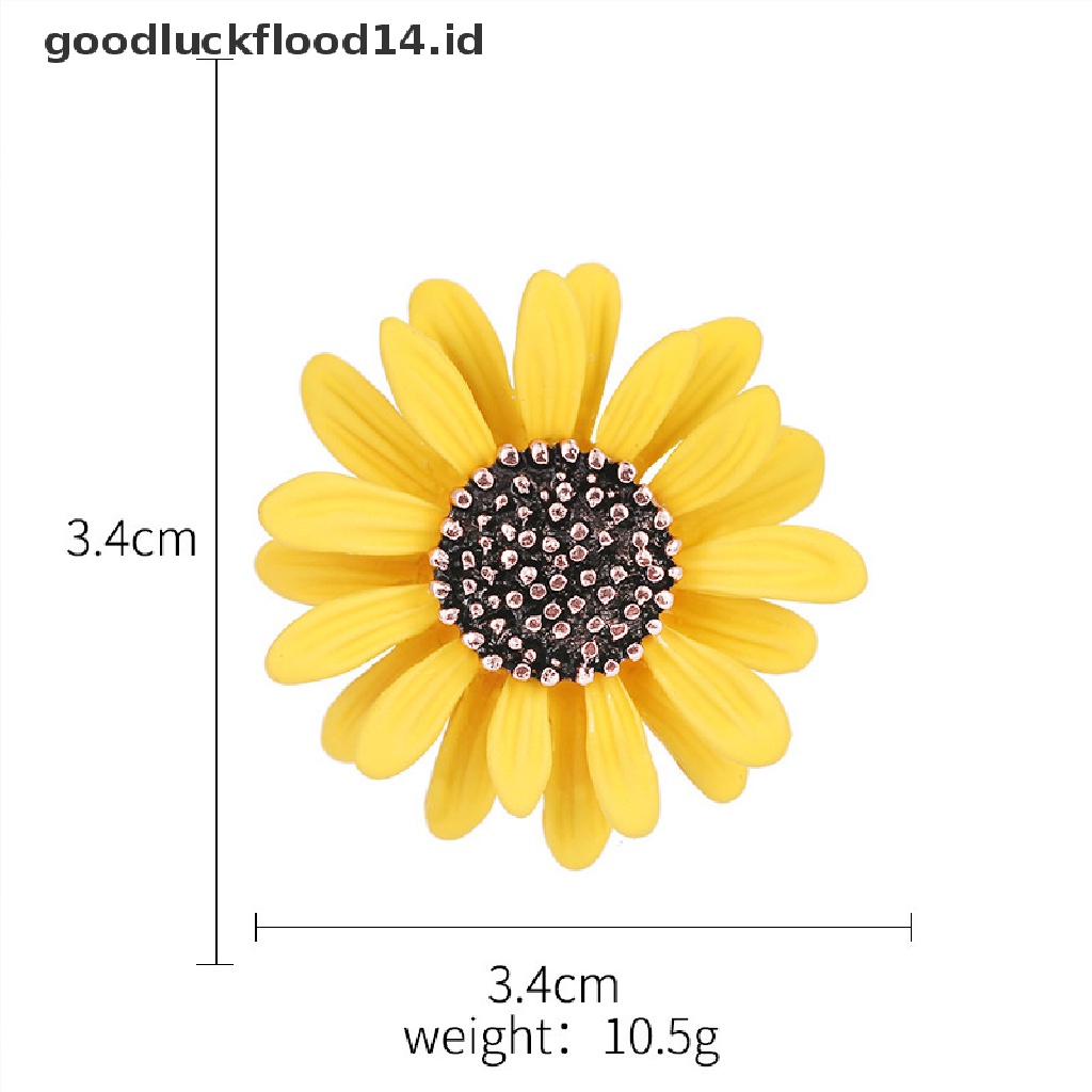 [OOID] Cute Sunflower Brooch Pins for Hijab Hats Dress or Bags Jewelry Accessories ID