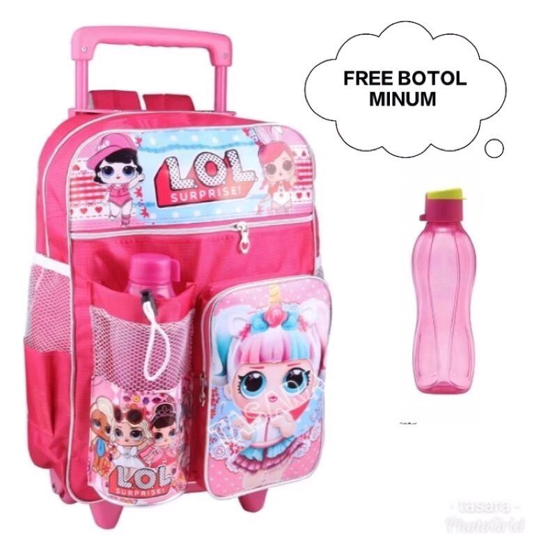 Tas Trolly Dorong Anak TK/SD tahan Air Tas Anak