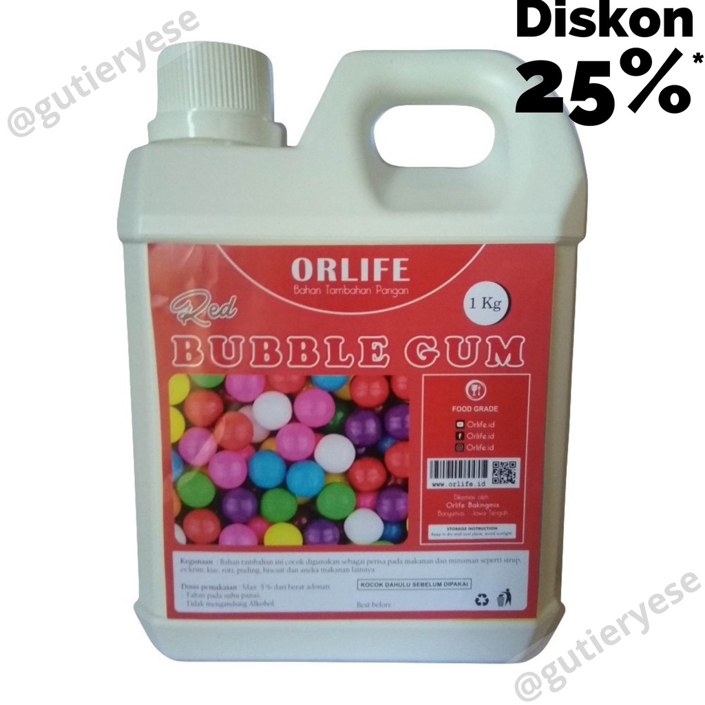 

F⚡ash sale VIRALLL !!! 4.4 ORLIFE Perisa Pasta Red Bubble Gum 1 Kg Orlife pasta orlife perisa makanan minuman es Perisa pengharum dan perasa minuman es syrup Perisa Rasa Permen Karet Red Gum Bubble gum 1 kilo