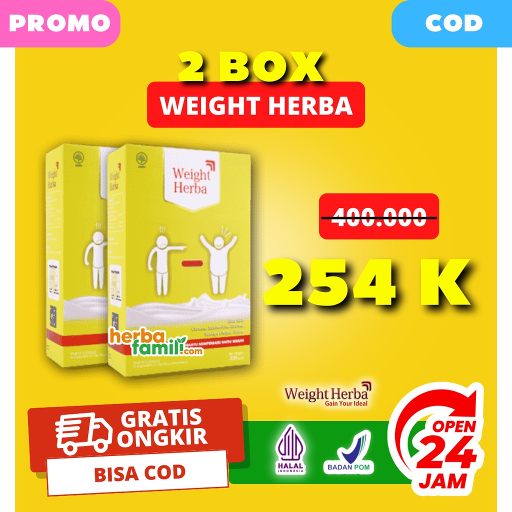 2 BOX Weight Herba Original Official Asli 2 BOX | Susu Penggemuk Badan Weightherba Cara Alami Menambah Berat Badan WEIGHT HERBA