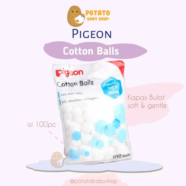 PIGEON Cotton Ball / Kapas bayi isi 100pc