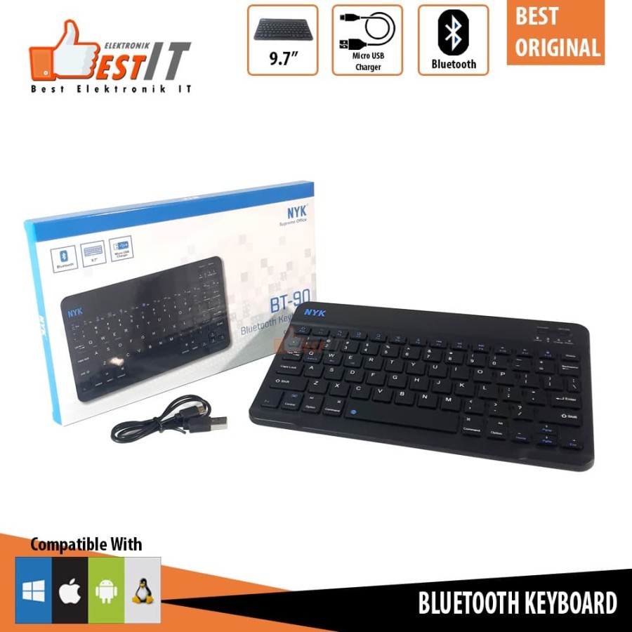 Mini Wireless Bluetooth Keyboard Slim NYK BT-90 Keyboard Bluetooth