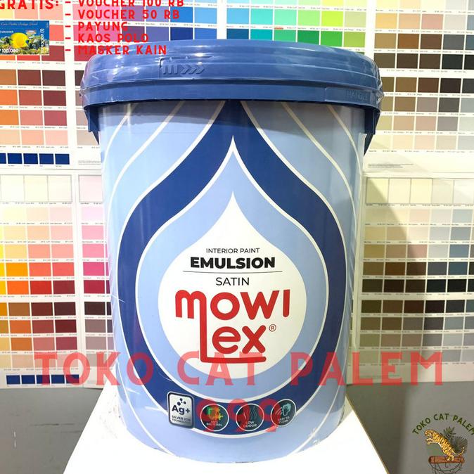 Mowilex Emulsion Satin Cat Tembok Interior Anti Bakteri Putih 20L PAIL