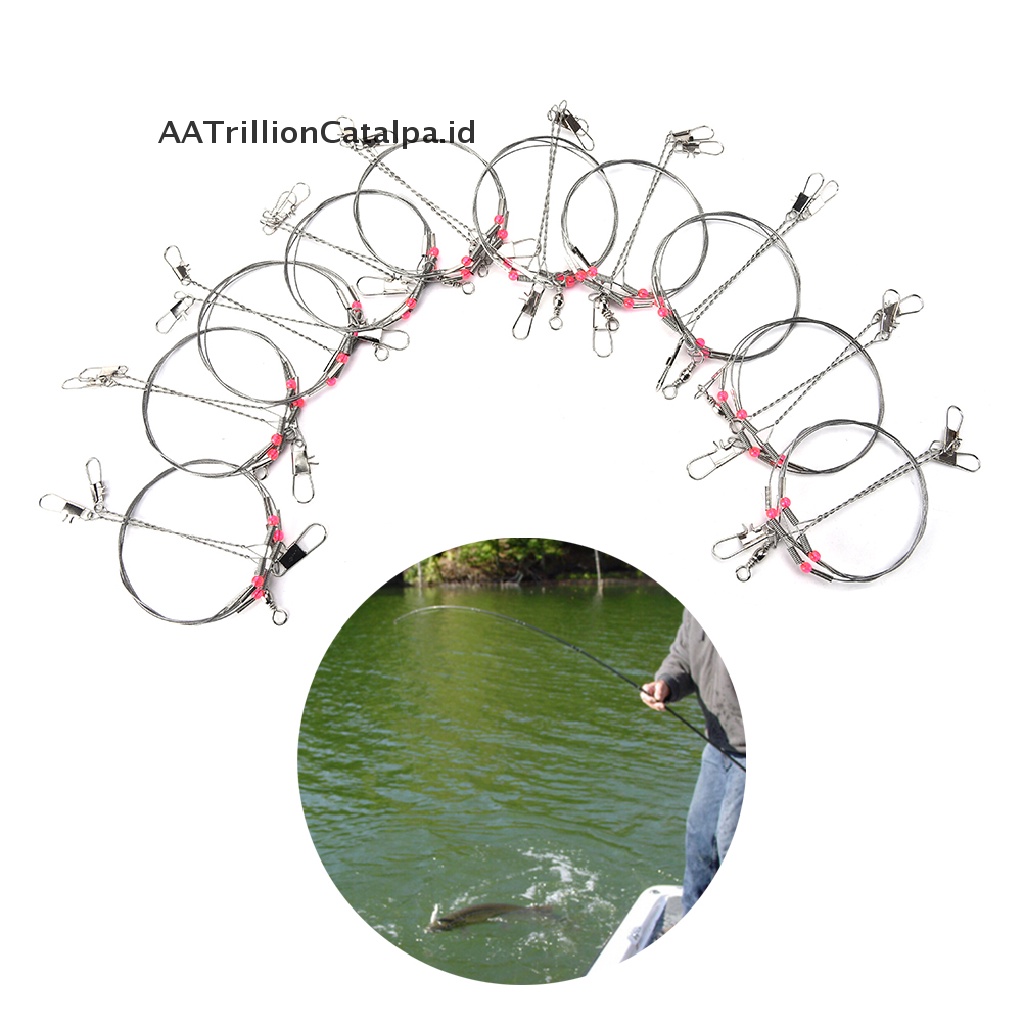 Aatrillioncatalpa 20pcs Kawat Stainless Steel 2 Lengan Untuk Umpan Pancing