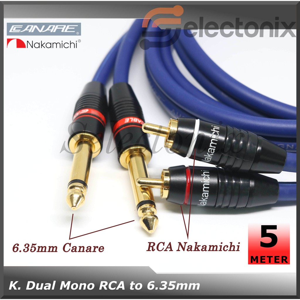 Kabel Dual Mono RCA to AKAI / 6.35mm [5m]