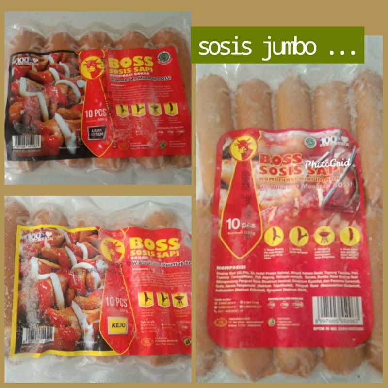 Jual Sosis Sapi Jumbo Boss Murah Asli 500 Gr Shopee Indonesia