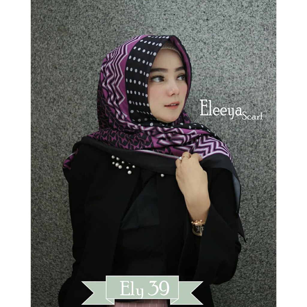 HIJAB SEGIEMPAT MOTIF ELY 01 - 77 || Eleeya Scraf