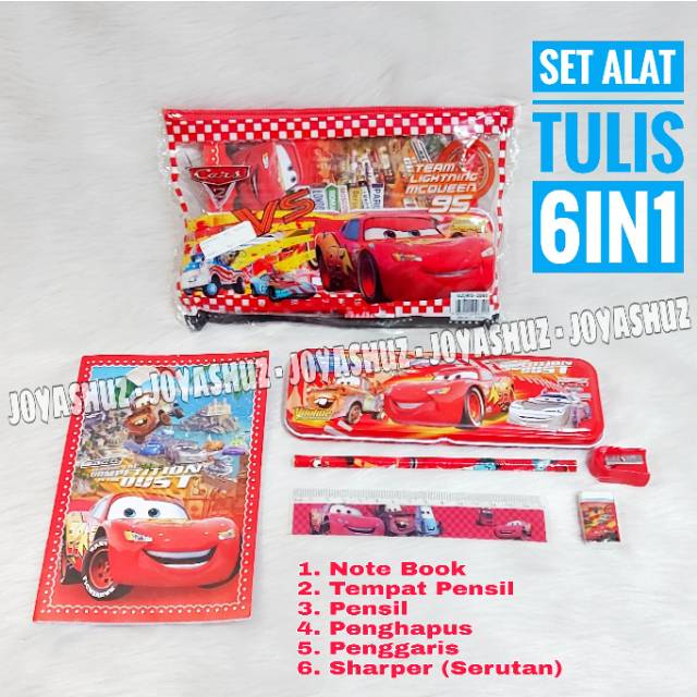 Joyashuz - Set Alat Tulis 6in1 - Perlengkapan Sekolah Anak - Peralatan Menulis - Stationery Set