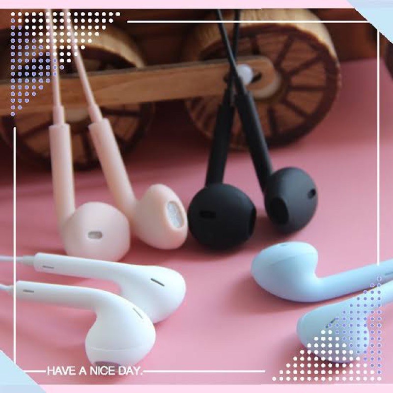 HEADSET MACARON U19 SUPER BASS - HANSFREE JACK 3.5mm FULL COLOR - WARNA WARNI LUCU BASS KOREA STYLE