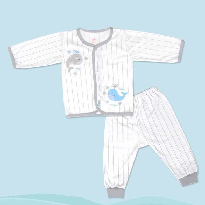 SETELAN BAJU PIYAMA BAYI NEWBORN 0 - 3 BULAN ALL SIZE / SETELAN BAJU PANJANG BAYI PIYAMA BAYI BAJU TIDUR BAYI