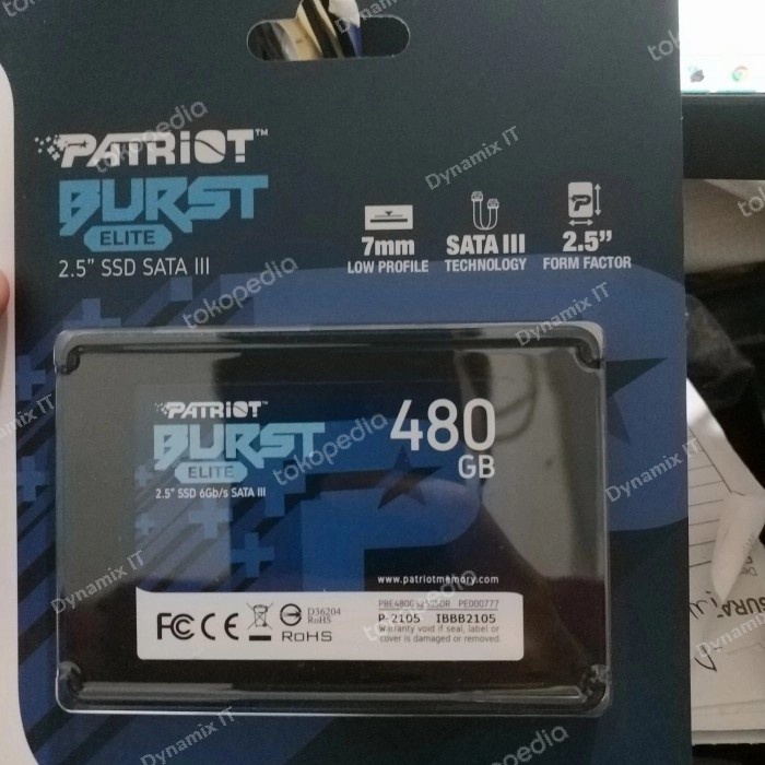 Patriot Burst ELITE SSD 480GB SATA3 2.5&quot; GARANSI RESMI