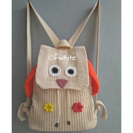Tas Ransel Rajut Model Burung Hantu / Tas Rajut Wanita / Tas Ransel Rajut Wanita / Tas Ransel Rajut