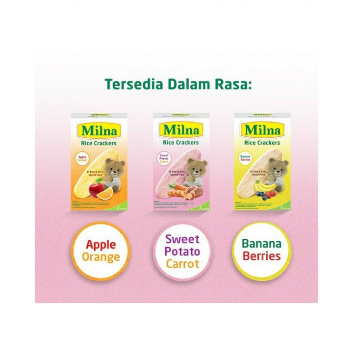 Biscuit Milna Rice Cracker 20 gr Snack Milna Crackers Camilan Bayi dr Beras Cemilan sehat untuk anak